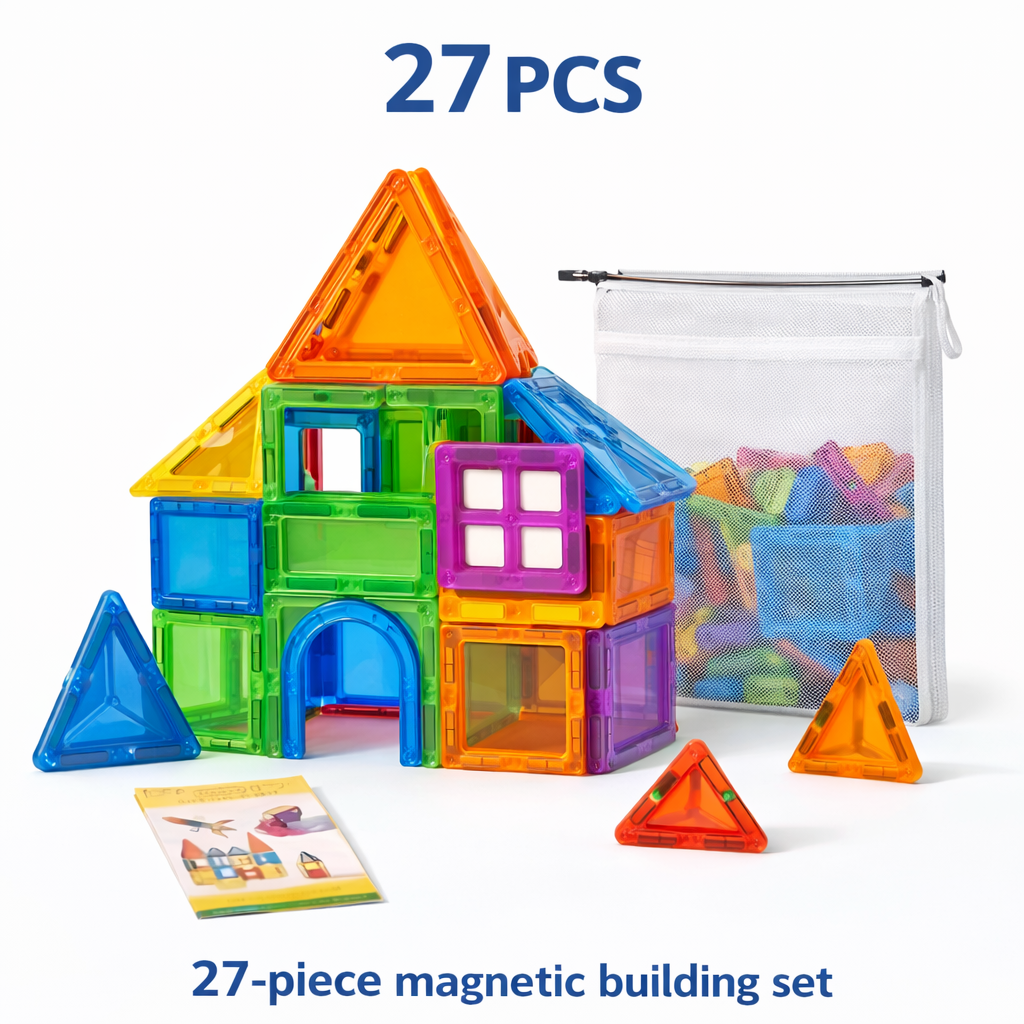 Whimsy Tiles – 27-Piece Magnetic Building Set
